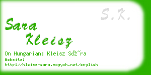 sara kleisz business card